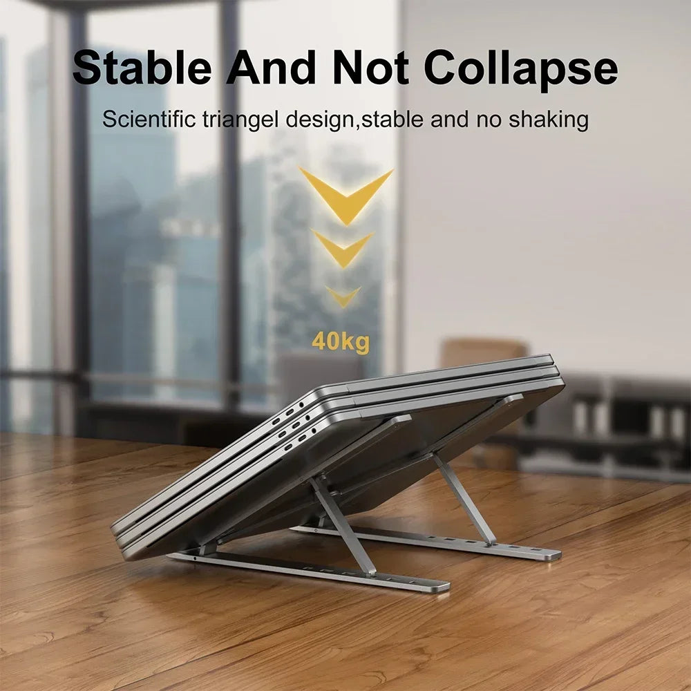 Portable Laptop Stand Aluminium Foldable Notebook Support Laptop Base Macbook Pro Holder Adjustable Bracket Computer Accessories