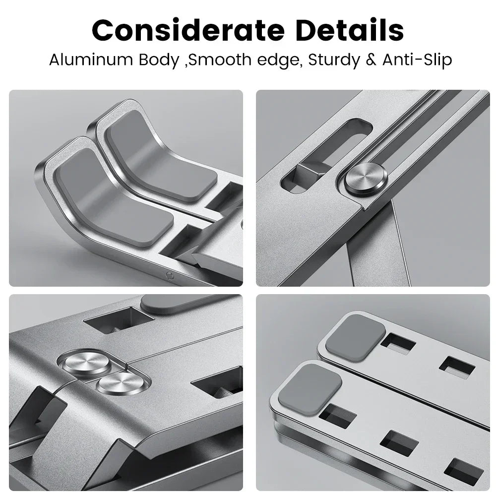 Portable Laptop Stand Aluminium Foldable Notebook Support Laptop Base Macbook Pro Holder Adjustable Bracket Computer Accessories