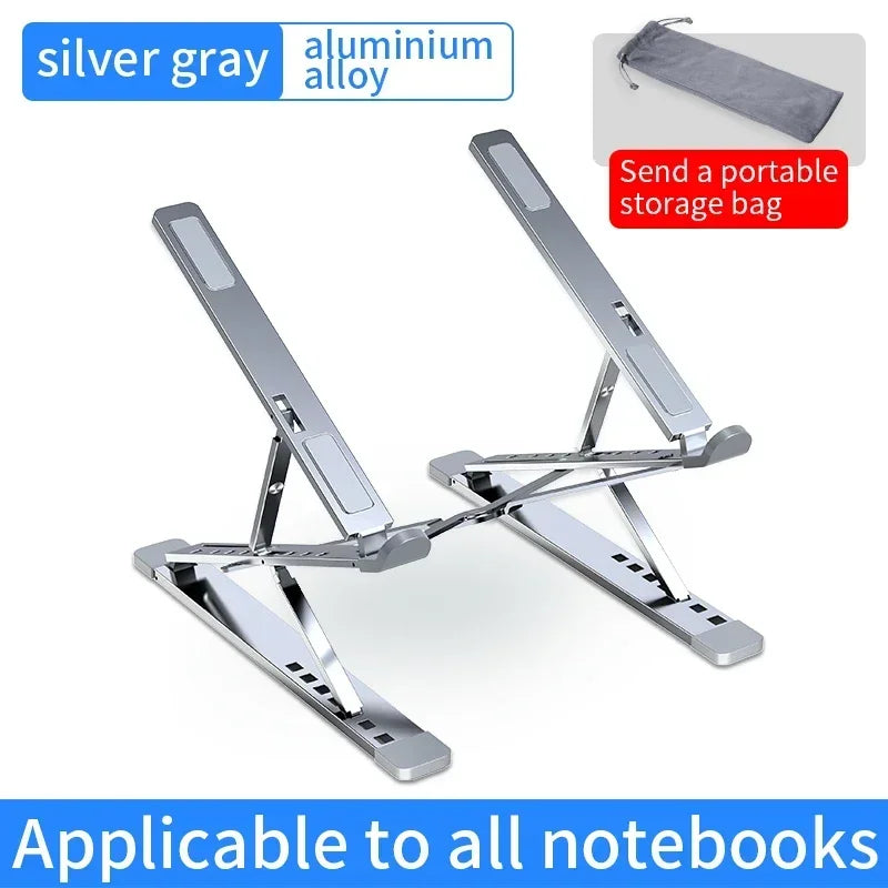 Portable Laptop Stand Aluminium Foldable Notebook Support Laptop Base Macbook Pro Holder Adjustable Bracket Computer Accessories