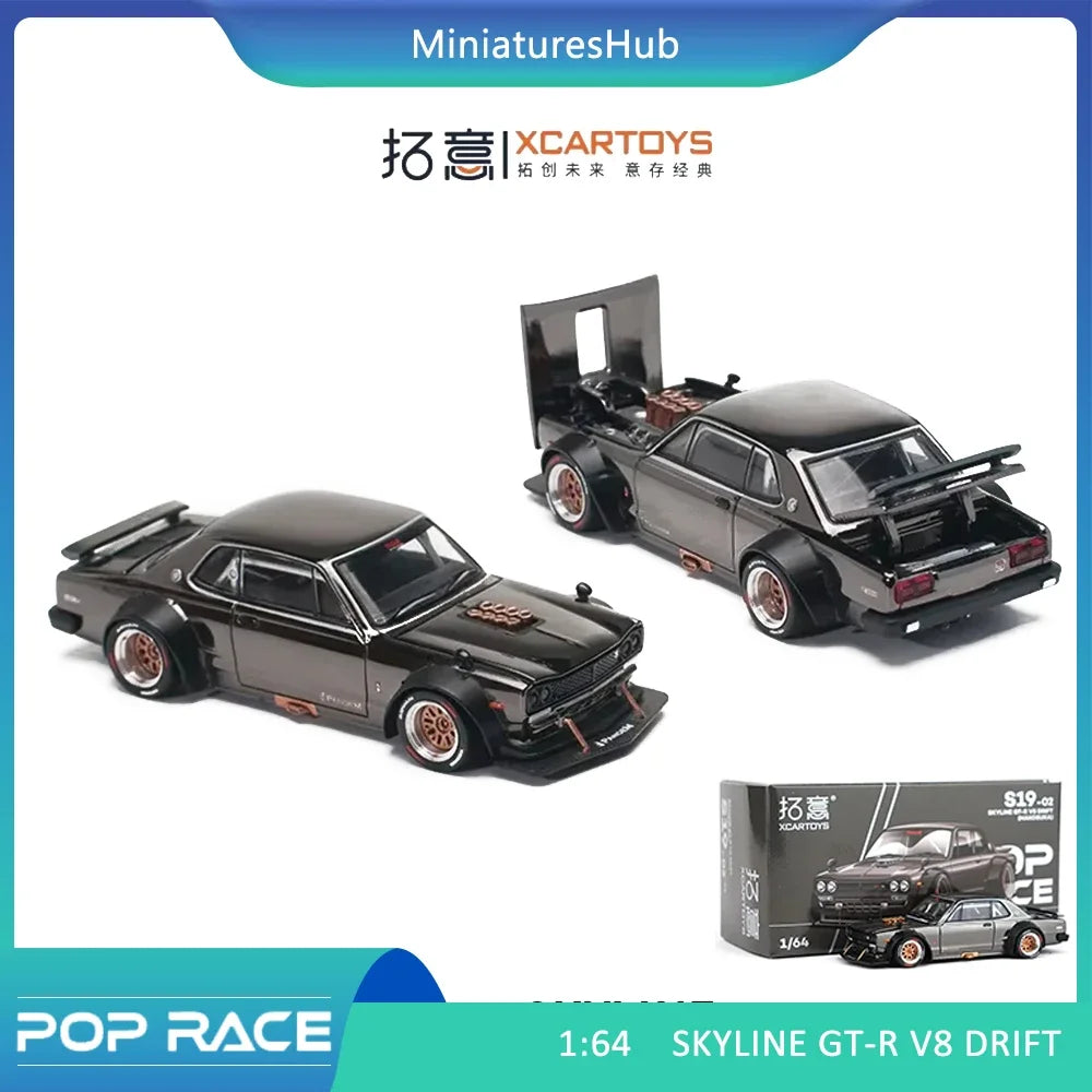 SKYLINE GT-R V8 DRIFT (KENMERO) Tokyo Exhibition Limited POPRACE1/64 True Scale Miniature Model Alloy Car Model Gift