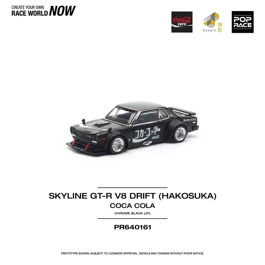 SKYLINE GT-R V8 DRIFT (KENMERO) Tokyo Exhibition Limited POPRACE1/64 True Scale Miniature Model Alloy Car Model Gift