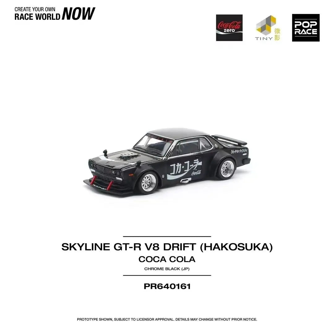 SKYLINE GT-R V8 DRIFT (KENMERO) Tokyo Exhibition Limited POPRACE1/64 True Scale Miniature Model Alloy Car Model Gift