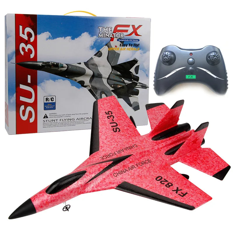 FX620 RC Plane Drone SU35 2.4G Fixed Wing Fighter Electric Toys Airplane Glider EPP Foam Toys Kids Boys Gift Birthday Present